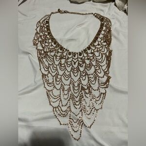Gold Anthropologie statement necklace